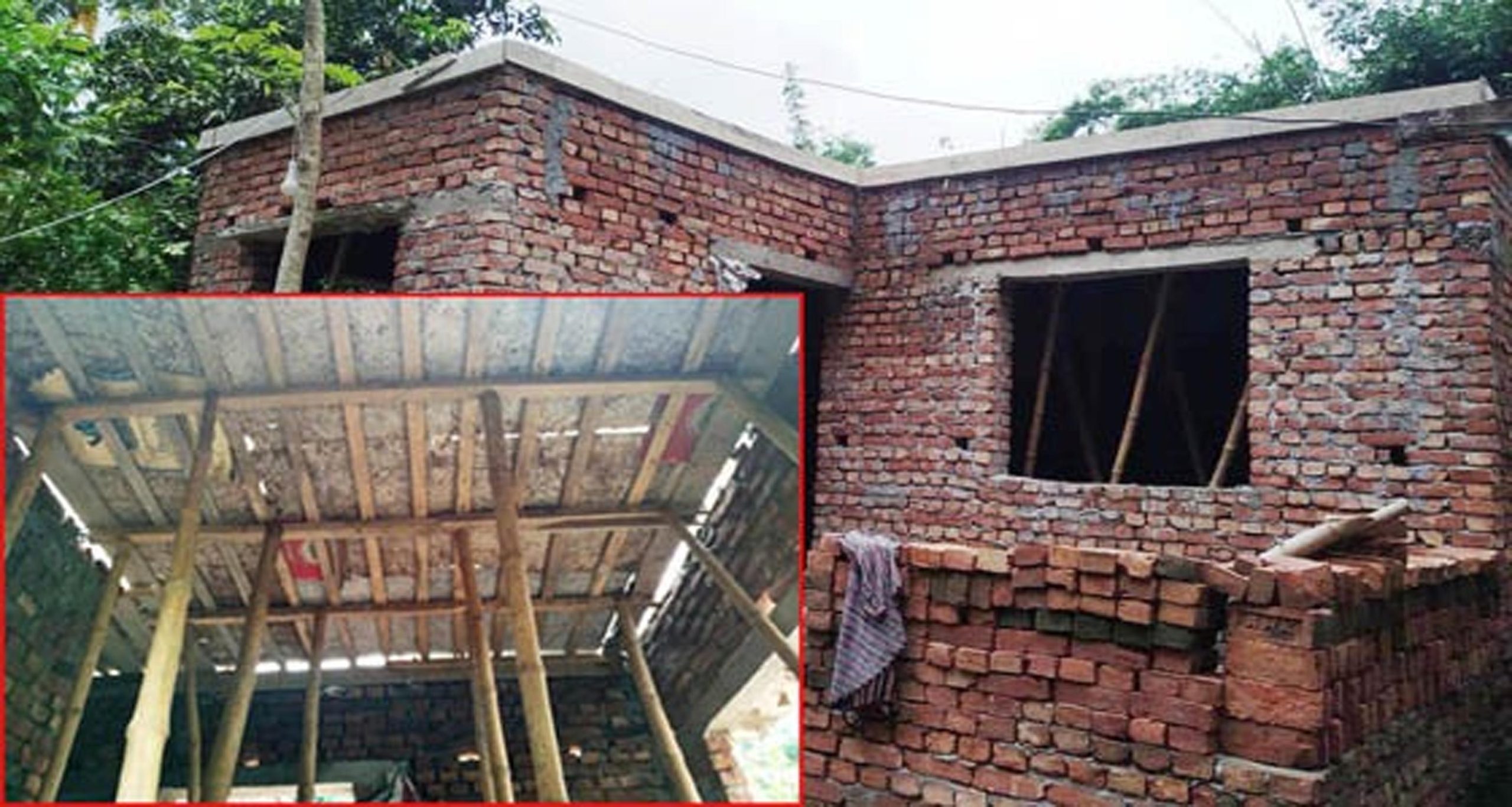 গৌরনদীতে পার্সেন্টিজ না পেয়ে বীর মুক্তিযোদ্ধার ঘরের ছাদ ঢালাই বন্ধ করলেন পিআইও!